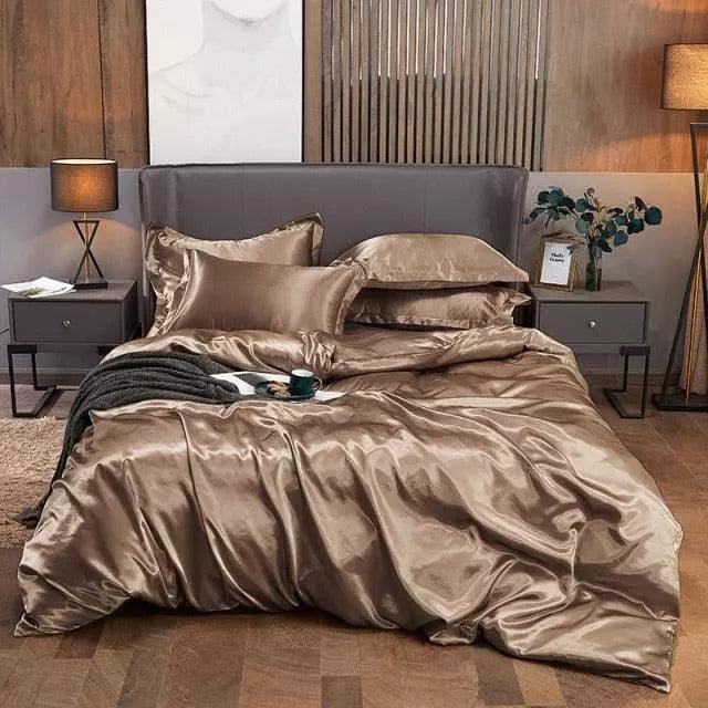 Conjunto de Roupas de Cama Cetim + 2 Fronhas Luxo